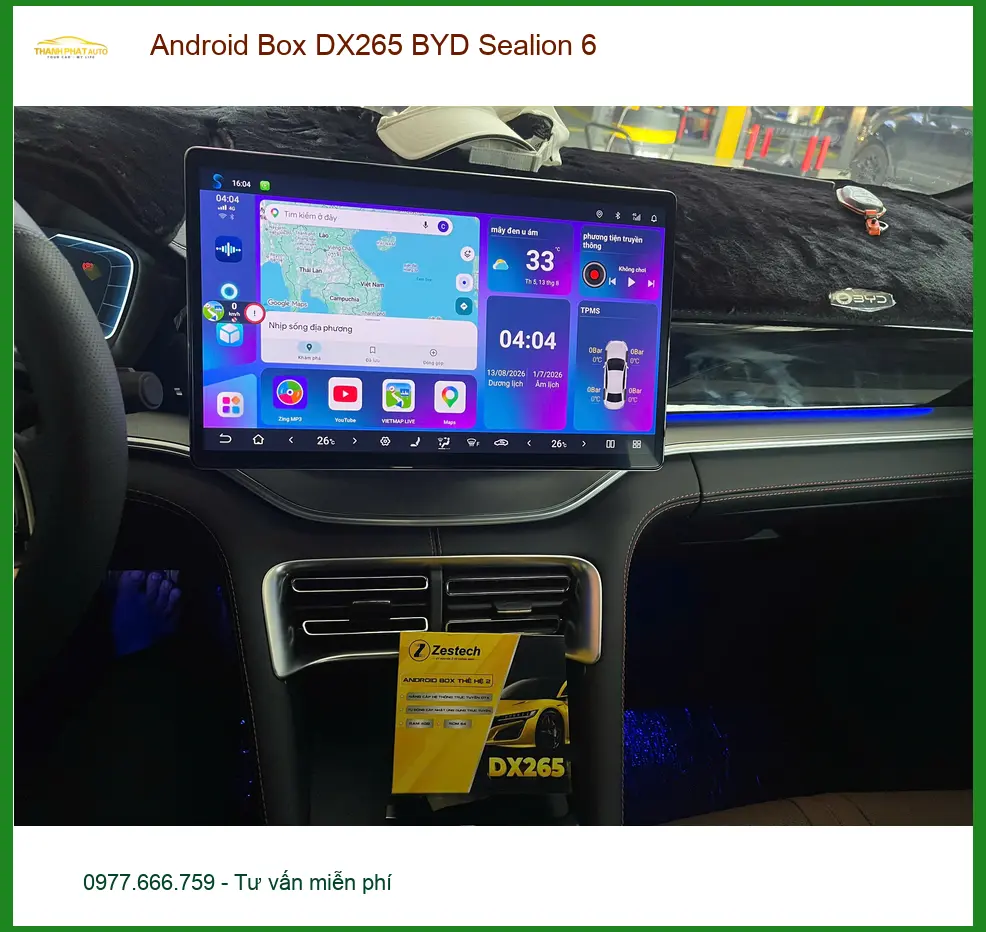 Anh Thái lắp Android Box DX265 cho BYD Sealion 6 tại Quận 9 để xem YouTube ảnh thực tế 2