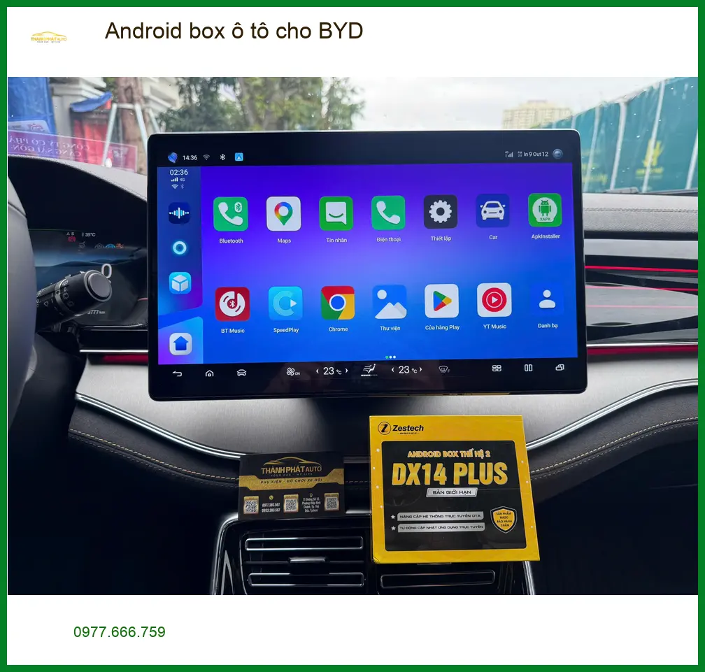 Chị Thanh gắn Android Box ô tô cho BYD tại Quận 9 để xem YouTube, dẫn đường tiện lợi