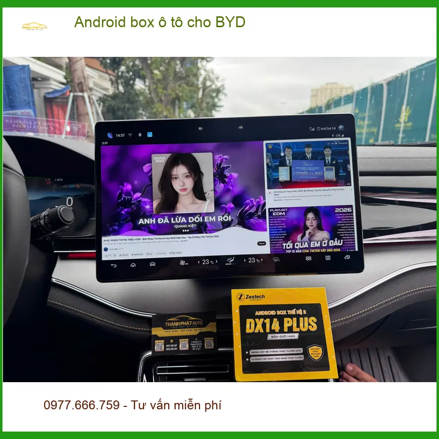 Chị Thanh gắn Android Box ô tô cho BYD tại Quận 9 để xem YouTube, dẫn đường tiện lợi ảnh thực tế 3