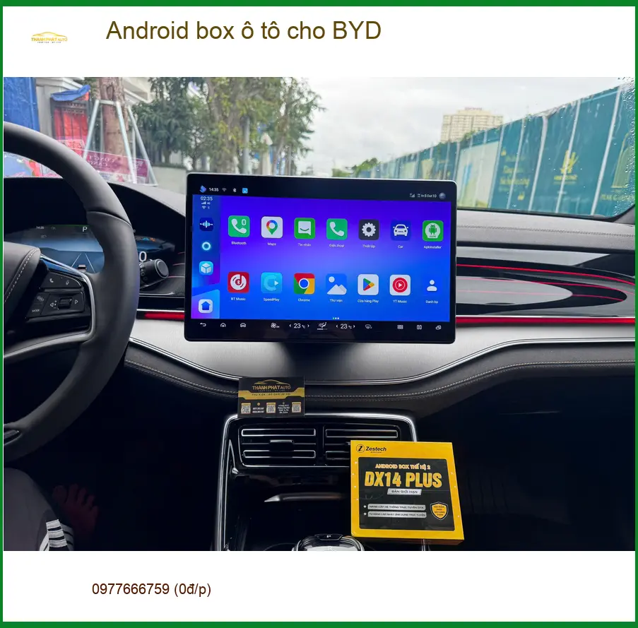 Chị Thanh gắn Android Box ô tô cho BYD tại Quận 9 để xem YouTube, dẫn đường tiện lợi ảnh thực tế 4