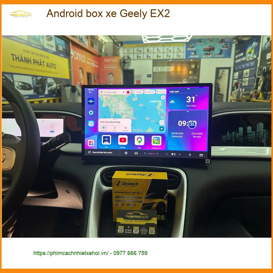 Anh Khải lắp Android box xe Geely EX2 tại Quận Bình Thạnh để tiện giải trí