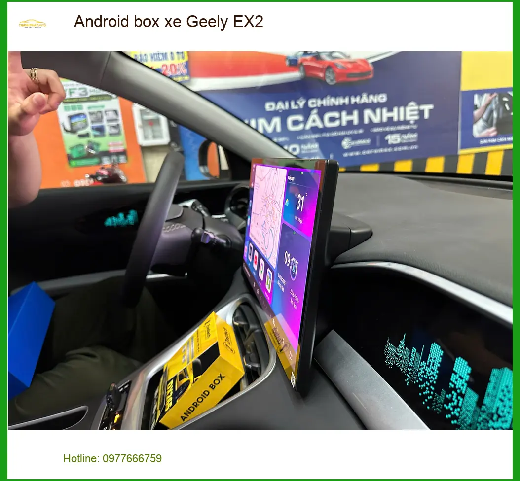 Anh Bách lắp Android box cho Geely EX2 tại Quận 2 để tiện giải trí khi chờ vợ