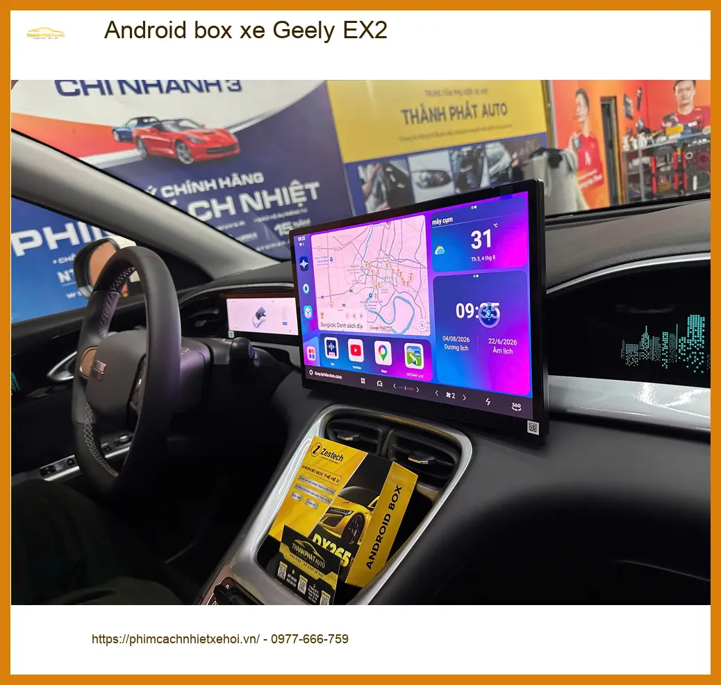 Anh Bách lắp Android box cho Geely EX2 tại Quận 2 để tiện giải trí khi chờ vợ ảnh thực tế 2