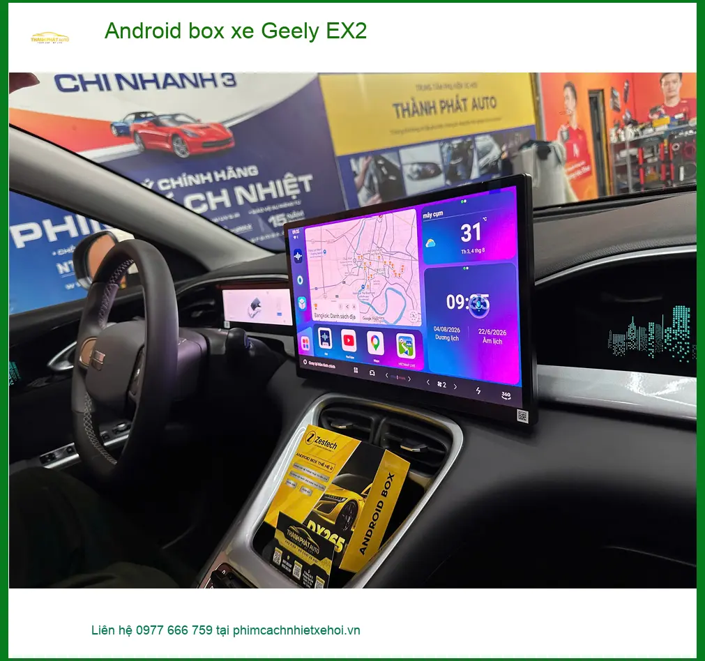 Cô Thùy lắp Android box xe Geely EX2 tại Quận 7 để nâng tầm trải nghiệm giải trí ảnh thực tế 2
