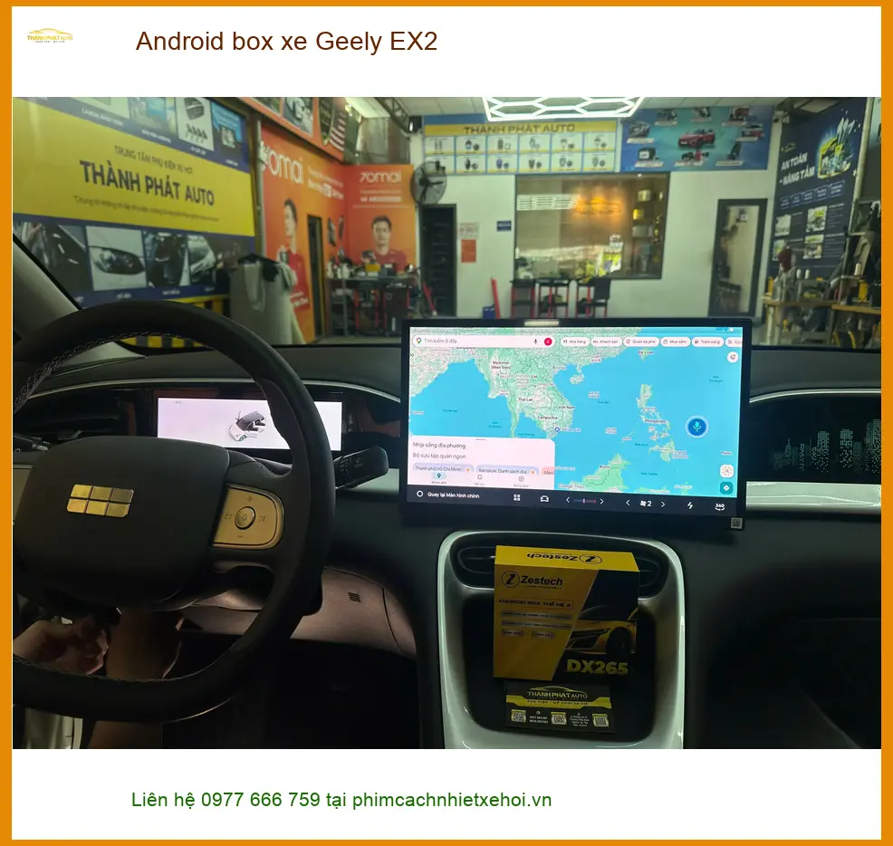Anh Cường lắp Android box xe Geely EX2 tại Hóc Môn để nâng tầm giải trí trên xe ảnh thực tế 3