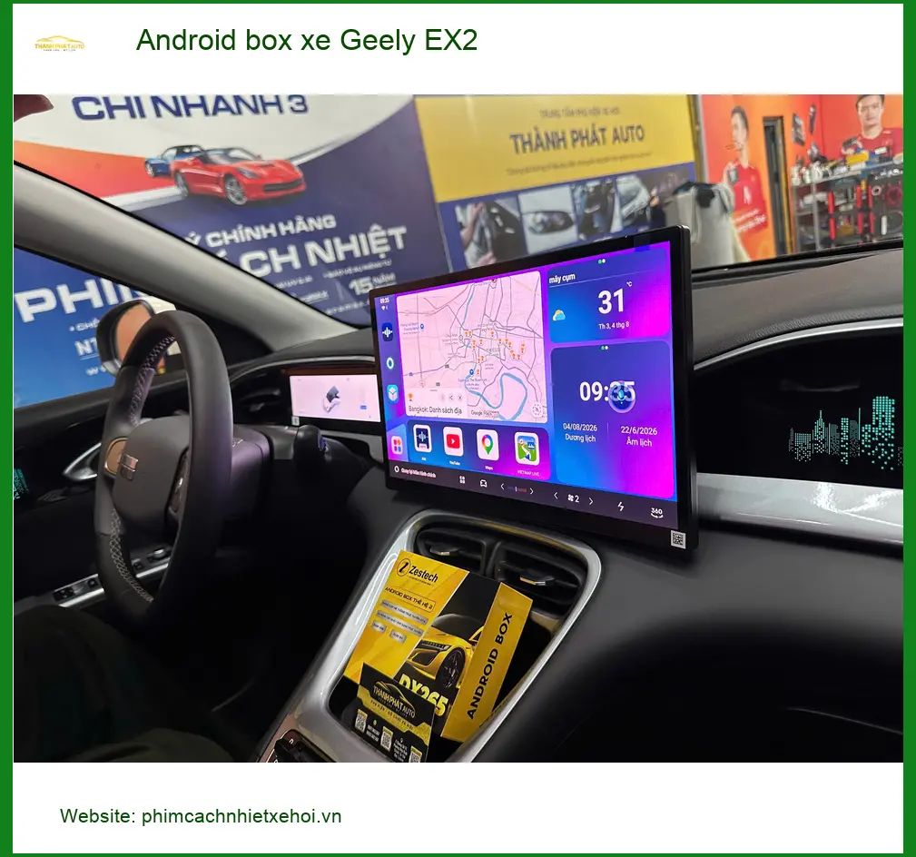 Anh Bách lắp Android box cho Geely EX2 tại Quận 2 để tiện giải trí khi chờ vợ ảnh thực tế 3
