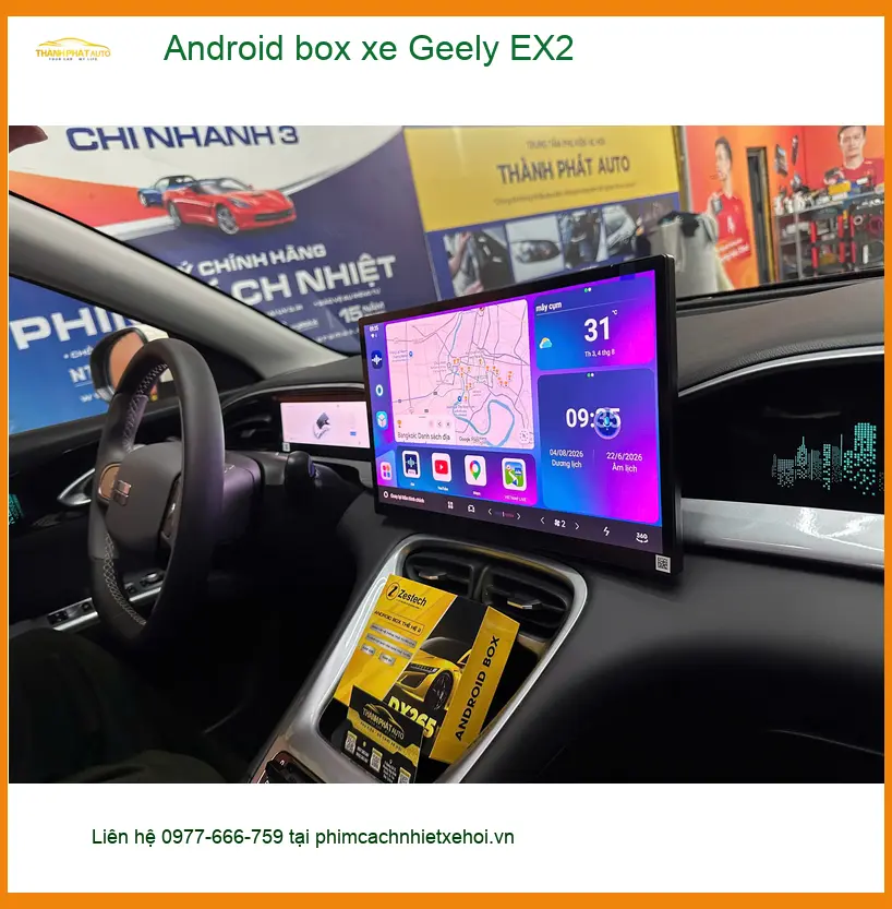 Anh Khải lắp Android box xe Geely EX2 tại Quận Bình Thạnh để tiện giải trí ảnh thực tế 4