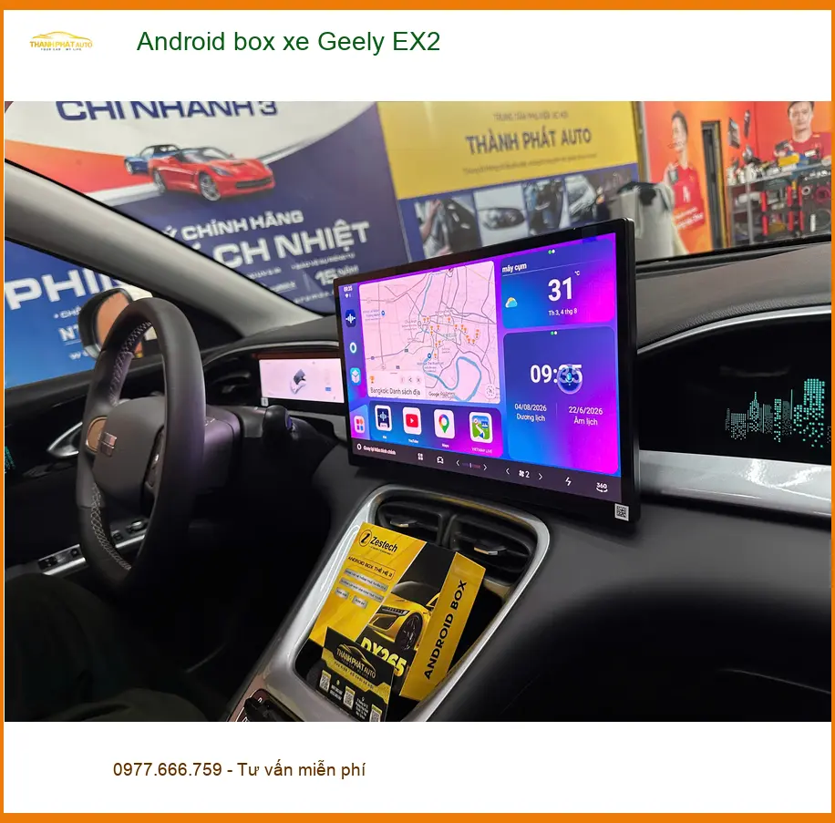 Anh Khải lắp Android box xe Geely EX2 tại Quận Bình Thạnh để tiện giải trí ảnh thực tế 5