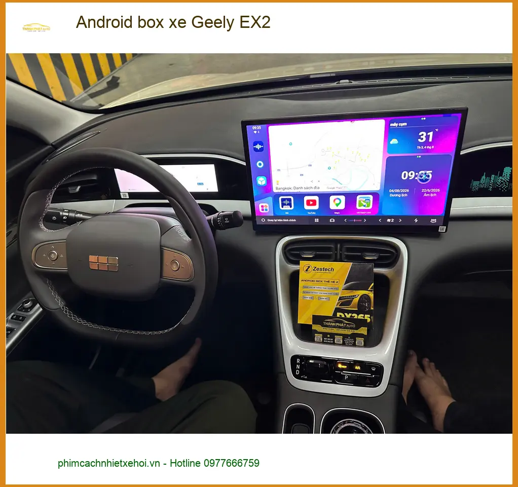 Cô Thùy lắp Android box xe Geely EX2 tại Quận 7 để nâng tầm trải nghiệm giải trí ảnh thực tế 5
