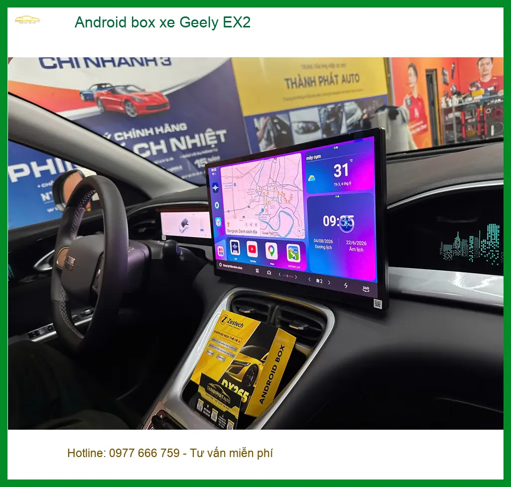 Anh Cường lắp Android box xe Geely EX2 tại Hóc Môn để nâng tầm giải trí trên xe ảnh thực tế 5