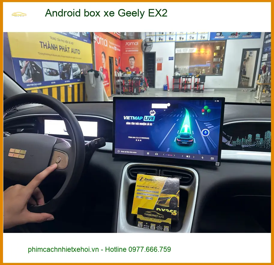 Chị Ánh lắp Android box xe Geely EX2 Quận 1 để giải trí tiện lợi hơn