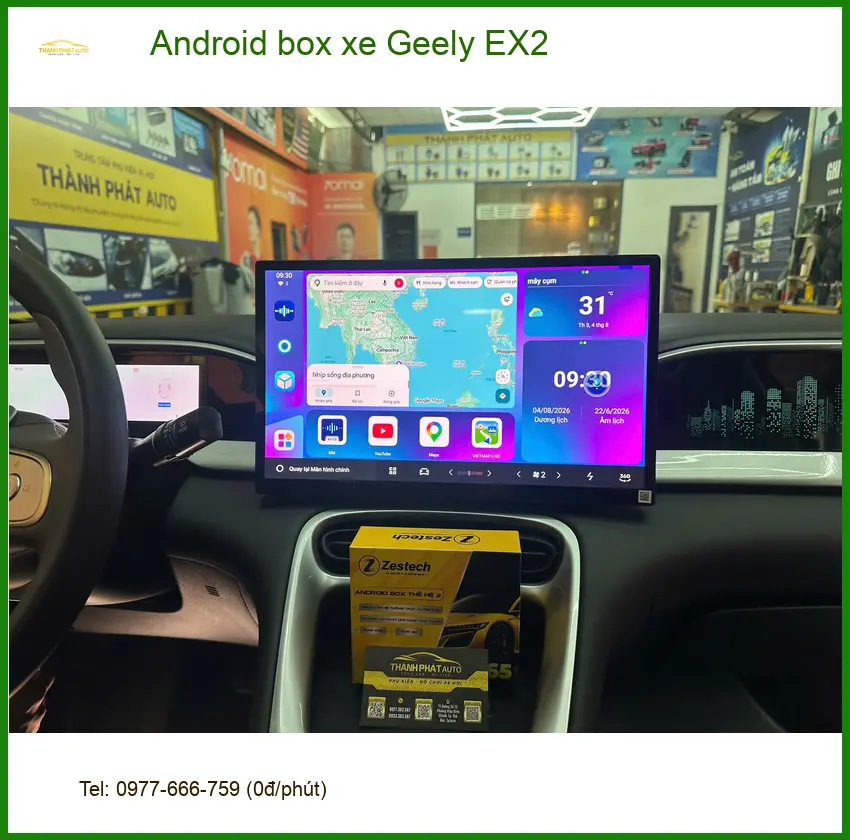 Chị Ánh lắp Android box xe Geely EX2 Quận 1 để giải trí tiện lợi hơn ảnh thực tế 2