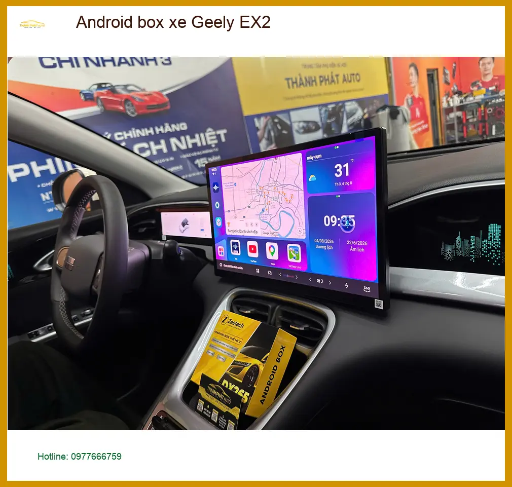 Chị Ánh lắp Android box xe Geely EX2 Quận 1 để giải trí tiện lợi hơn ảnh thực tế 4