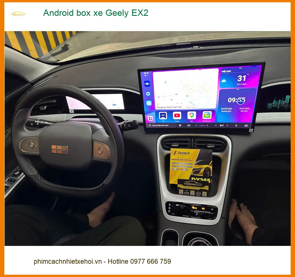 Chị Ánh lắp Android box xe Geely EX2 Quận 1 để giải trí tiện lợi hơn ảnh thực tế 5