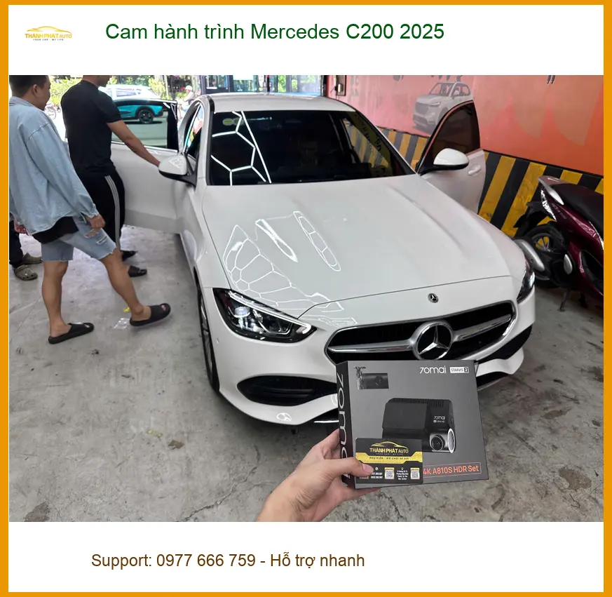 Anh Tấn lắp Cam hành trình Mercedes C200 2025 Quận 12 ghi lại mọi khoảnh khắc