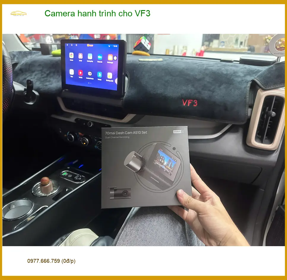 Chị Thảo lắp camera hành trình chính hãng cho VinFast VF3 tại Quận 12