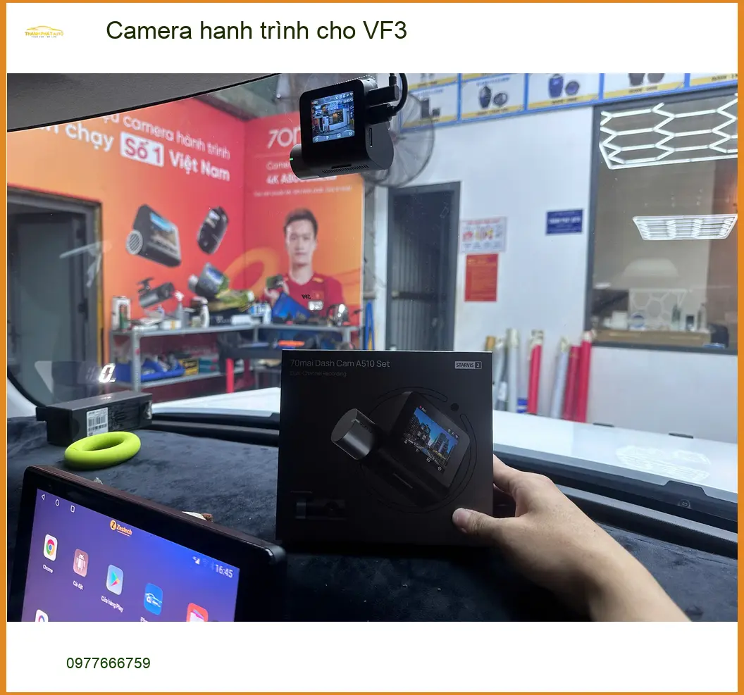 Chị Thảo lắp camera hành trình chính hãng cho VinFast VF3 tại Quận 12 ảnh thực tế 2
