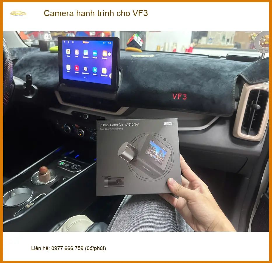 Chị Thảo lắp camera hành trình chính hãng cho VinFast VF3 tại Quận 12 ảnh thực tế 3