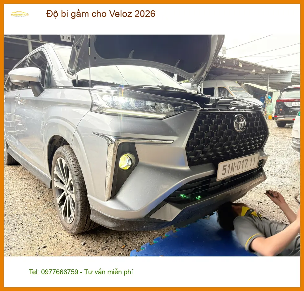 Anh Nhật Minh độ bi gầm cho Veloz 2026 tại Quận Thủ Đức vì đèn zin không đủ sáng ảnh thực tế 3