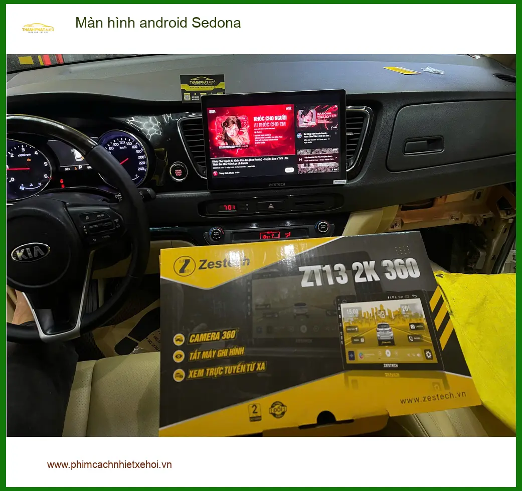 Chị Thảo lắp màn hình Android cho Sedona tại Quận 9 để nâng cấp tiện nghi giải trí ảnh thực tế 2