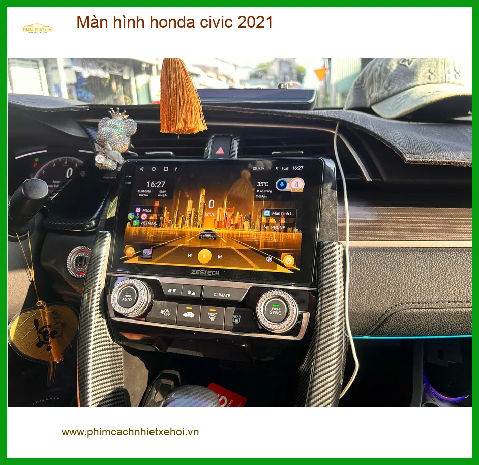 Chị Thư nâng cấp màn hình Honda Civic 2021 tại Quận 12 để xem YouTube ảnh thực tế 2