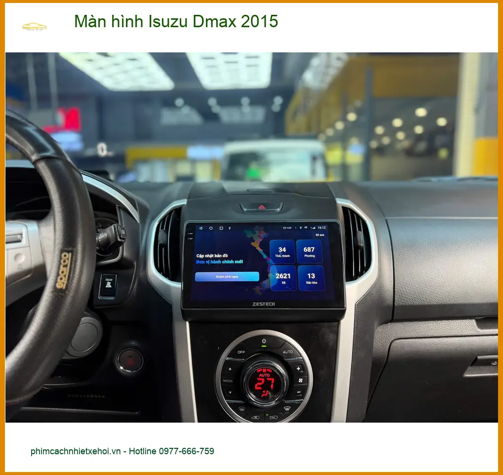 Anh Thiện lắp màn hình Android Isuzu Dmax 2015 Quận 12 vì màn cũ đã chậm