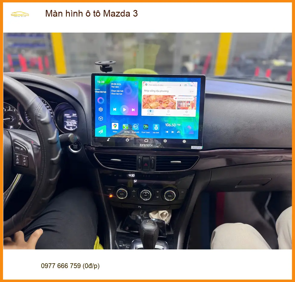 Chị Thảo nâng cấp màn hình ô tô Mazda 3 tại Quận 9 vì màn zin không còn mượt ảnh thực tế 3