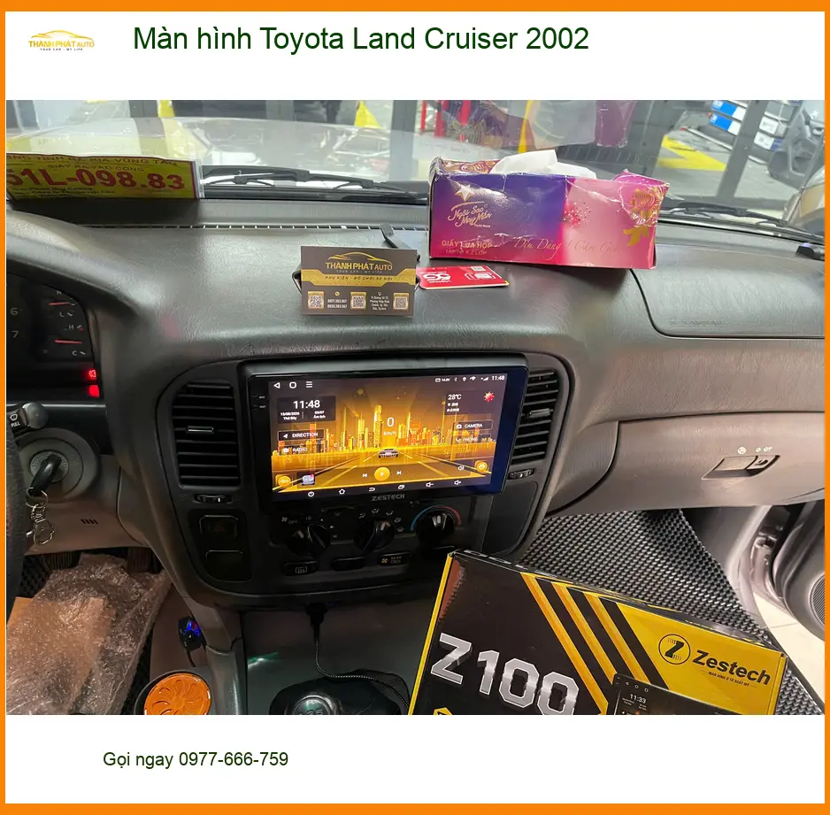 Anh Huy lắp màn hình Android Toyota Land Cruiser 2002 tại Quận 9 để giải trí ảnh thực tế 2