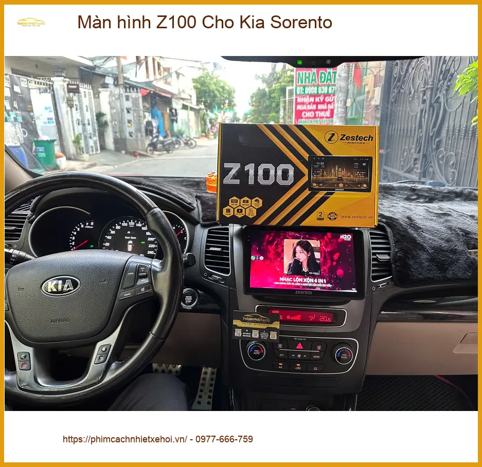 Anh Khang lắp Màn hình Z100 cho Kia Sorento Quận 12 vì màn zin không đủ tiện ích ảnh thực tế 4