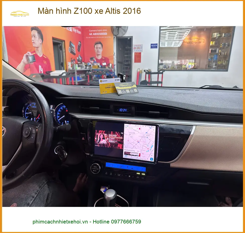 Anh Tùng lắp Màn hình Z100 xe Altis 2016 ở Quận 12 để tiện giải trí ảnh thực tế 3