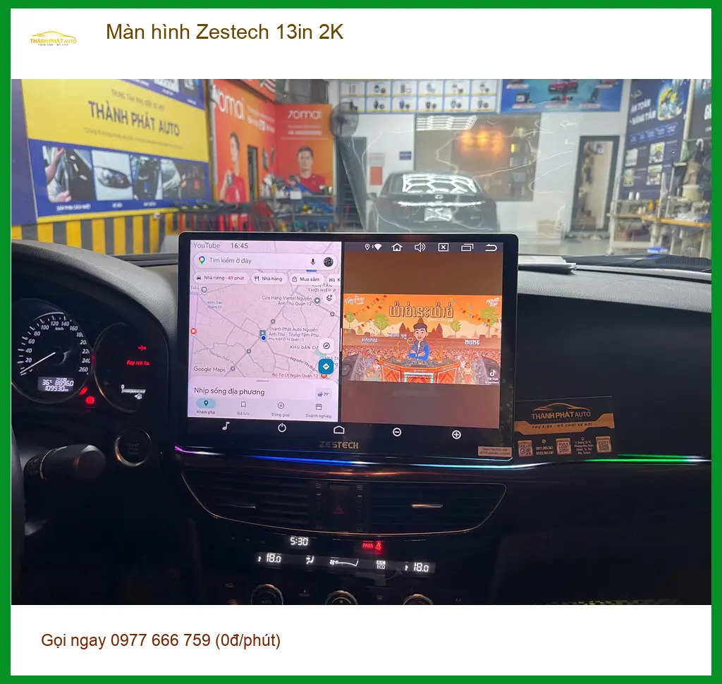 Anh Minh lắp màn hình Zestech 13in 2K cho Hyundai Accent tại Quận 12 vì màn hình zin đã cũ ảnh thực tế 3