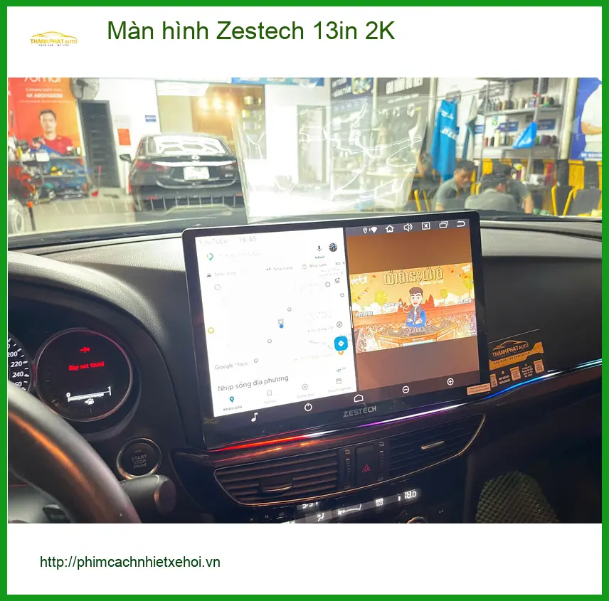 Anh Minh lắp màn hình Zestech 13in 2K cho Hyundai Accent tại Quận 12 vì màn hình zin đã cũ ảnh thực tế 4
