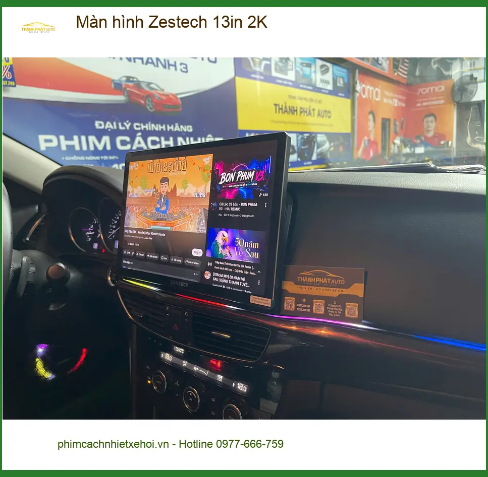 Anh Minh lắp màn hình Zestech 13in 2K cho Hyundai Accent tại Quận 12 vì màn hình zin đã cũ ảnh thực tế 5