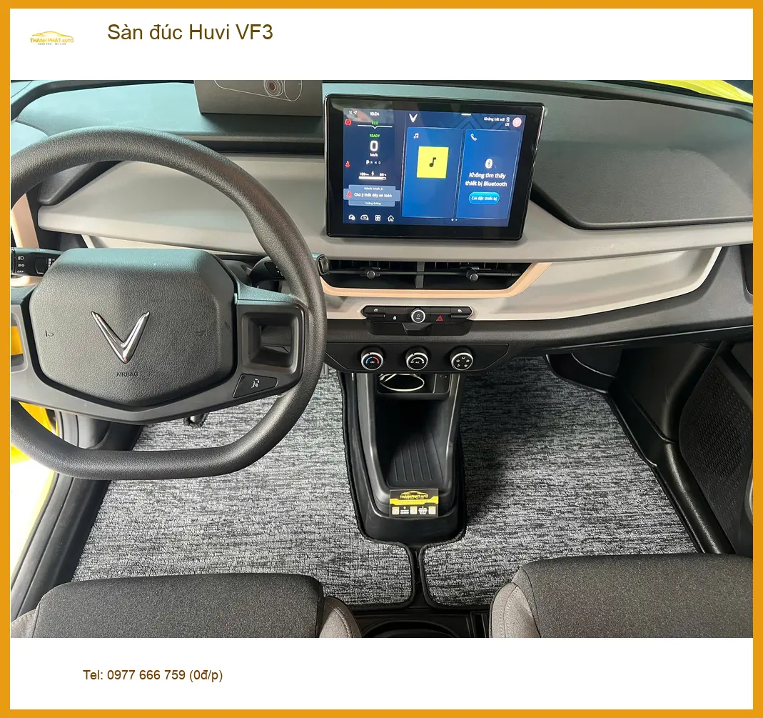 Anh Hưng lắp sàn đúc Huvi VF3 tại Quận Thủ Đức để nội thất xe luôn sạch sẽ và sang trọng ảnh thực tế 2