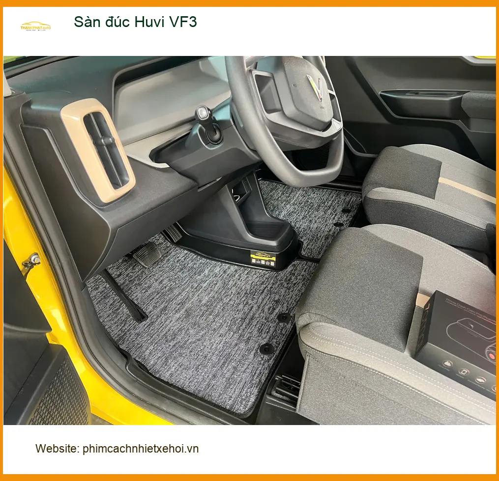 Anh Hưng lắp sàn đúc Huvi VF3 tại Quận Thủ Đức để nội thất xe luôn sạch sẽ và sang trọng ảnh thực tế 3