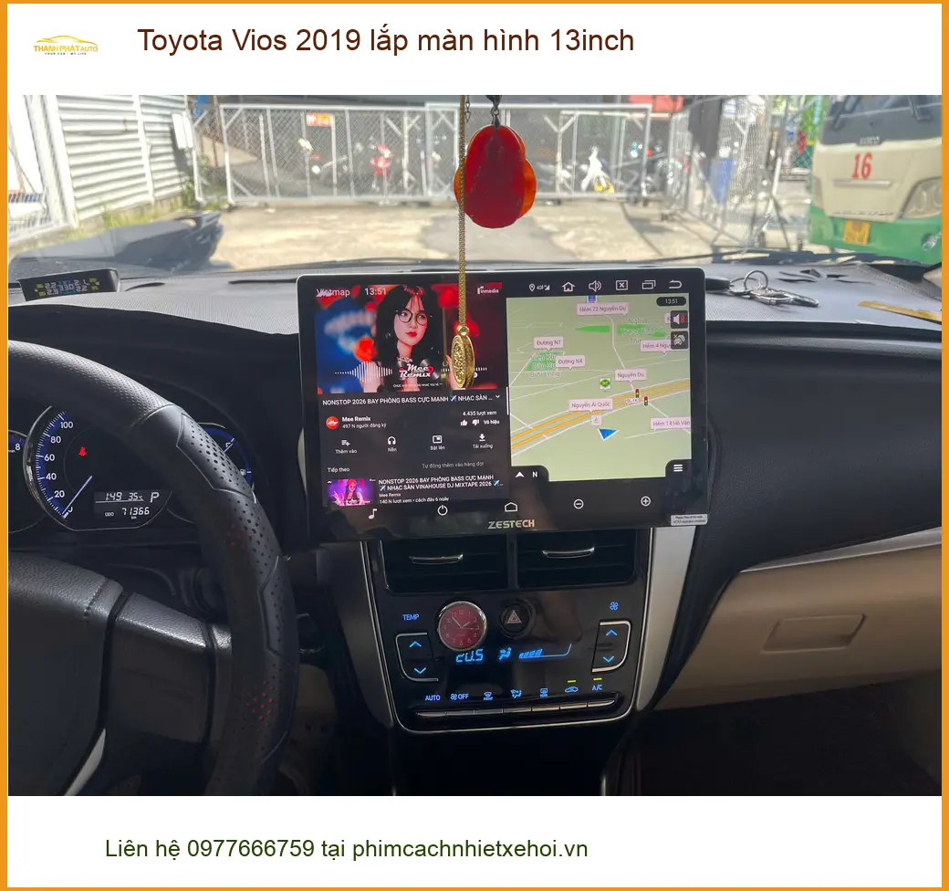Anh Minh lắp màn hình 13inch cho Toyota Vios 2019 tại Quận 9 để nâng tầm trải nghiệm lái
