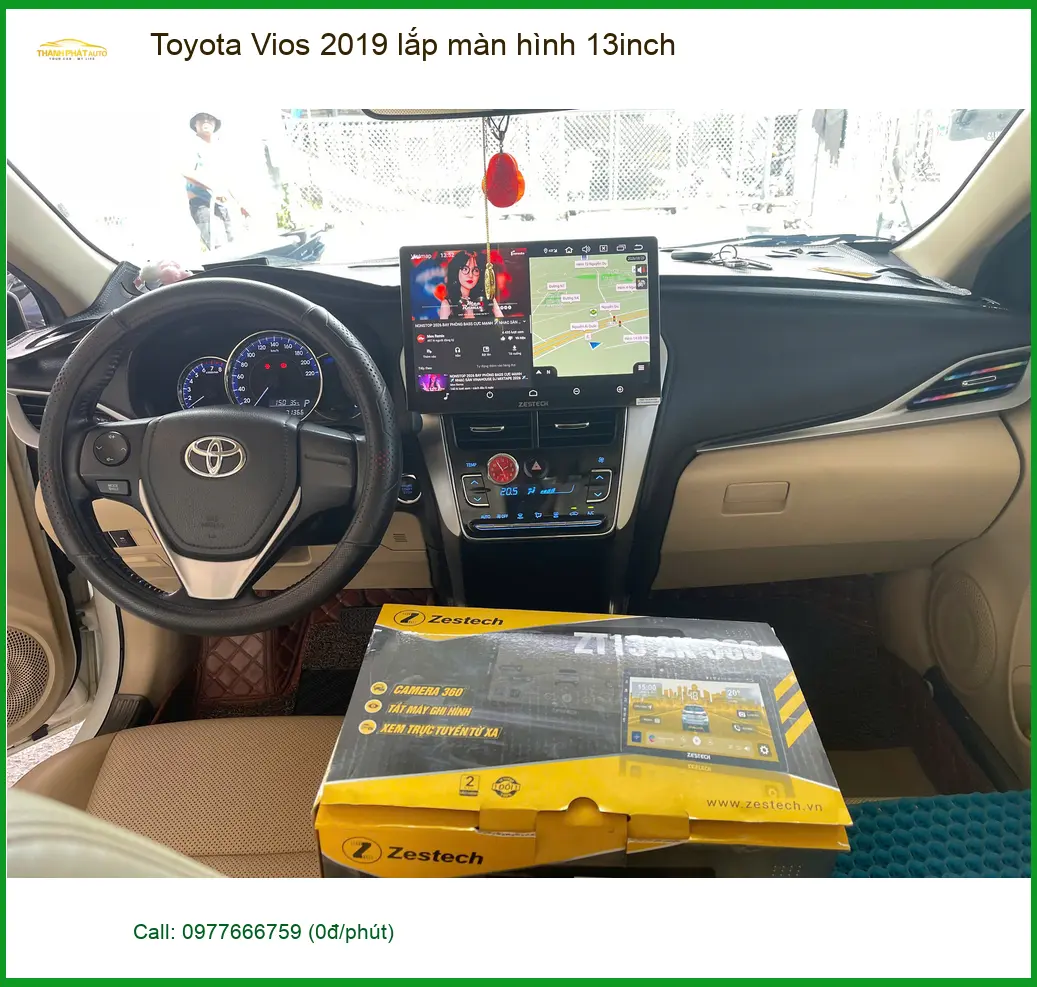 Anh Minh lắp màn hình 13inch cho Toyota Vios 2019 tại Quận 9 để nâng tầm trải nghiệm lái ảnh thực tế 4