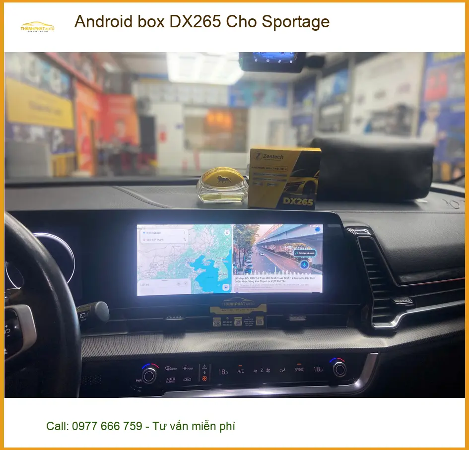 Anh Minh lắp Android box DX265 cho Sportage tại Quận 12 để nâng cấp giải trí trên xe