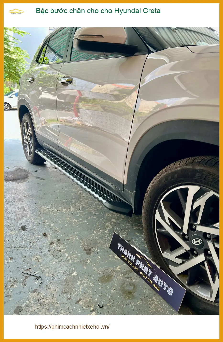 Anh Hoàng Long lắp bậc bước chân Hyundai Creta tại Thủ Đức cho người lớn tuổi ảnh thực tế 3