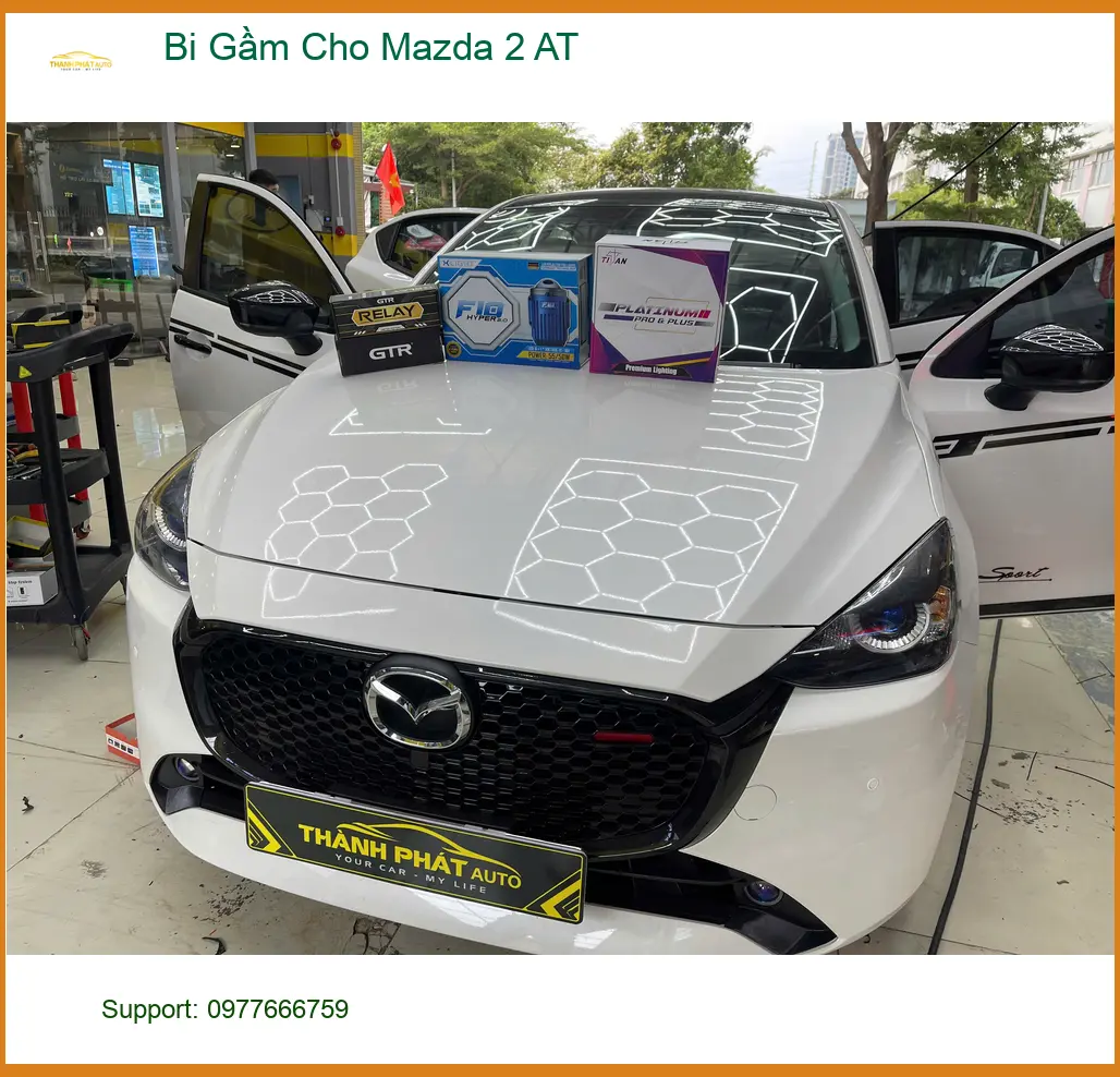 Anh Long độ Bi Gầm cho Mazda 2 AT tại Quận 9 để cải thiện tầm nhìn ban đêm ảnh thực tế 4