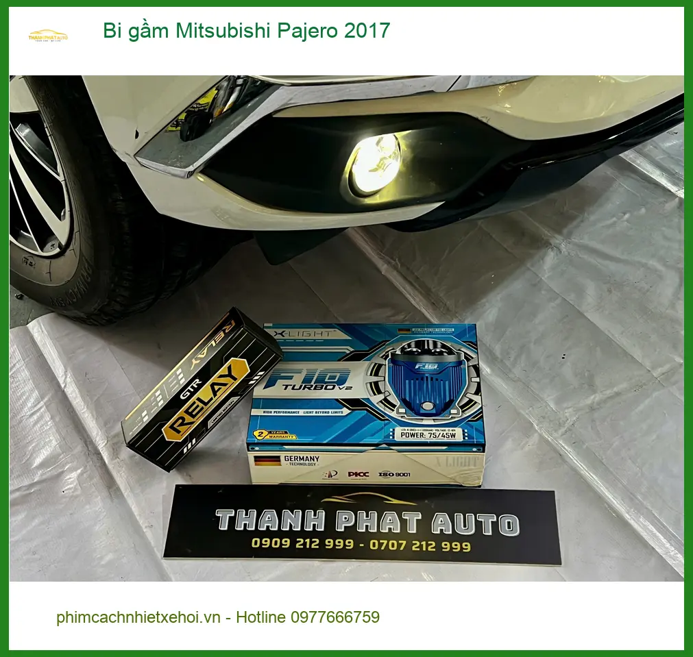 Anh Long lắp bi gầm Mitsubishi Pajero 2017 vì đèn zin không đủ sáng tại Quận Thủ Đức ảnh thực tế 2
