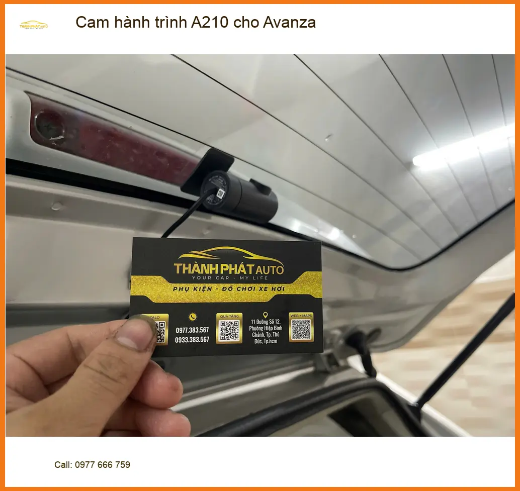 Chị Thúy lắp cam hành trình A210 cho Avanza tại Quận 12 có bằng chứng rõ ràng ảnh thực tế 3