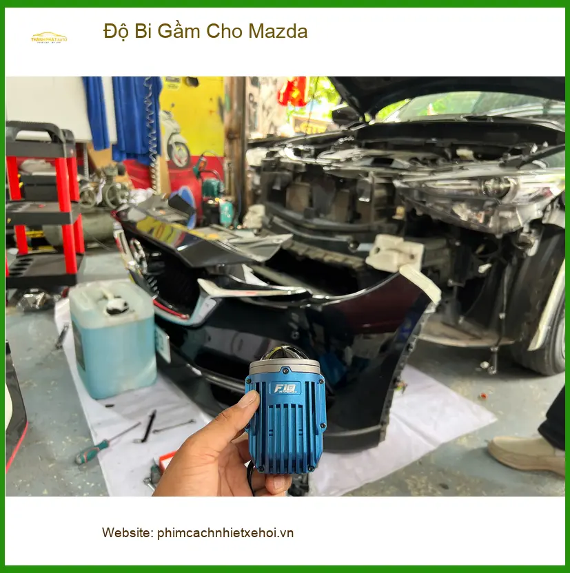 Anh Trọng độ bi gầm cho Mazda 3 vì đèn zin yếu khi đi đêm mưa tại Thủ Đức ảnh thực tế 2