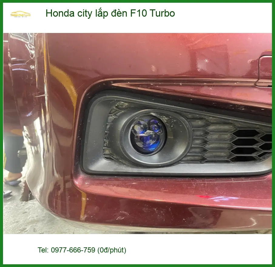 Chú Minh lắp đèn F10 Turbo cho Honda City ở Quận 9 vì đèn zin không đủ sáng ảnh thực tế 2