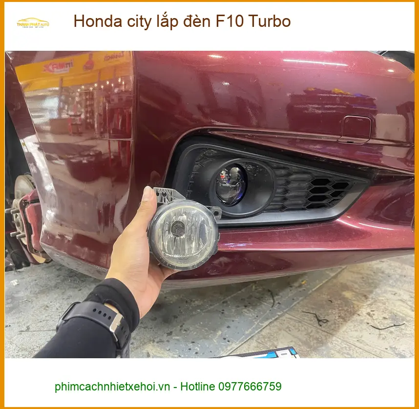 Chú Minh lắp đèn F10 Turbo cho Honda City ở Quận 9 vì đèn zin không đủ sáng ảnh thực tế 4