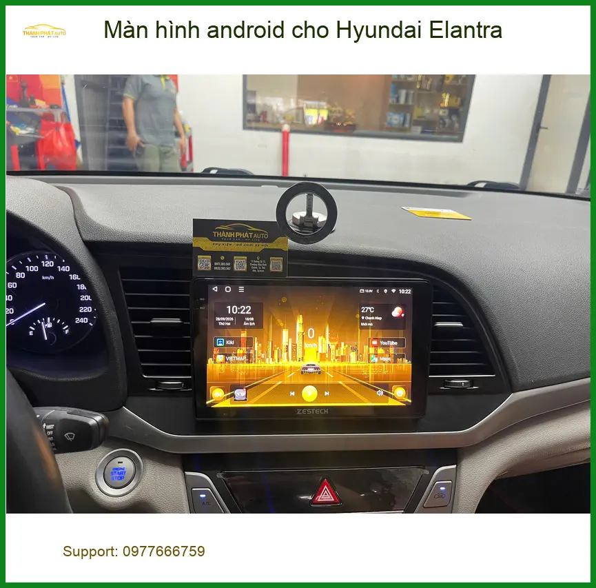 Chị Mai lắp màn hình Android cho Hyundai Elantra tại Quận 12 vì màn zin đã lỗi thời ảnh thực tế 2