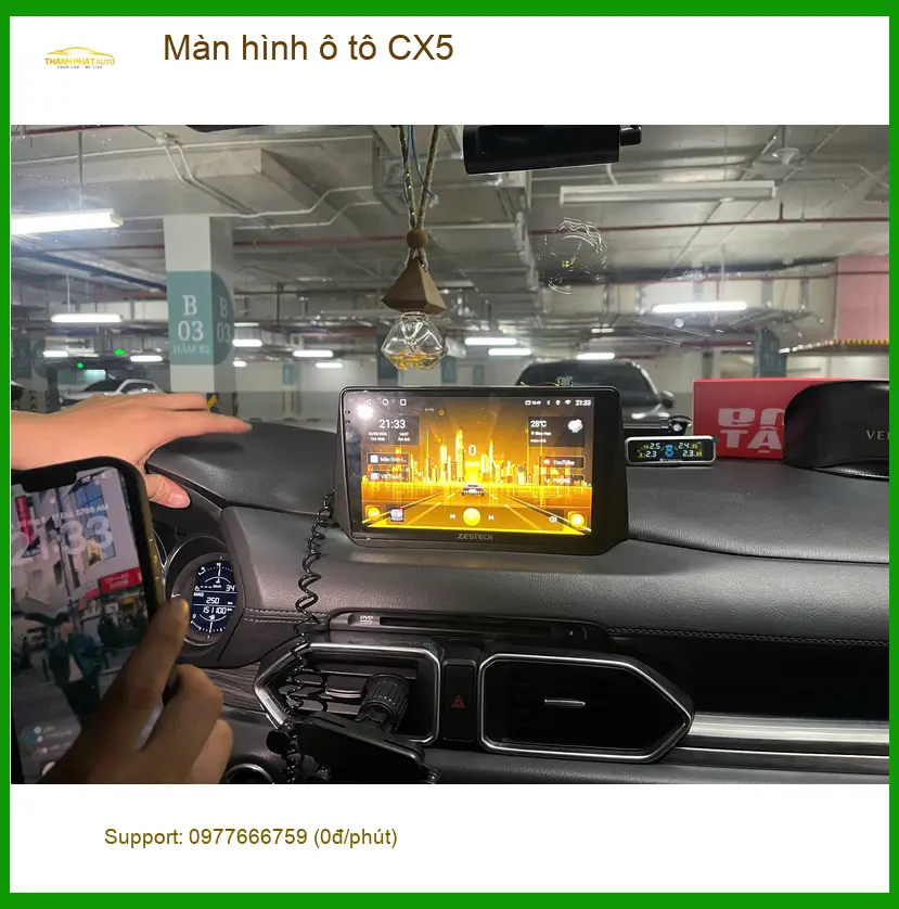 Chú Minh lắp màn hình ô tô CX5 tại Quận 9 vì màn hình zin quá cũ, khó dùng ảnh thực tế 3