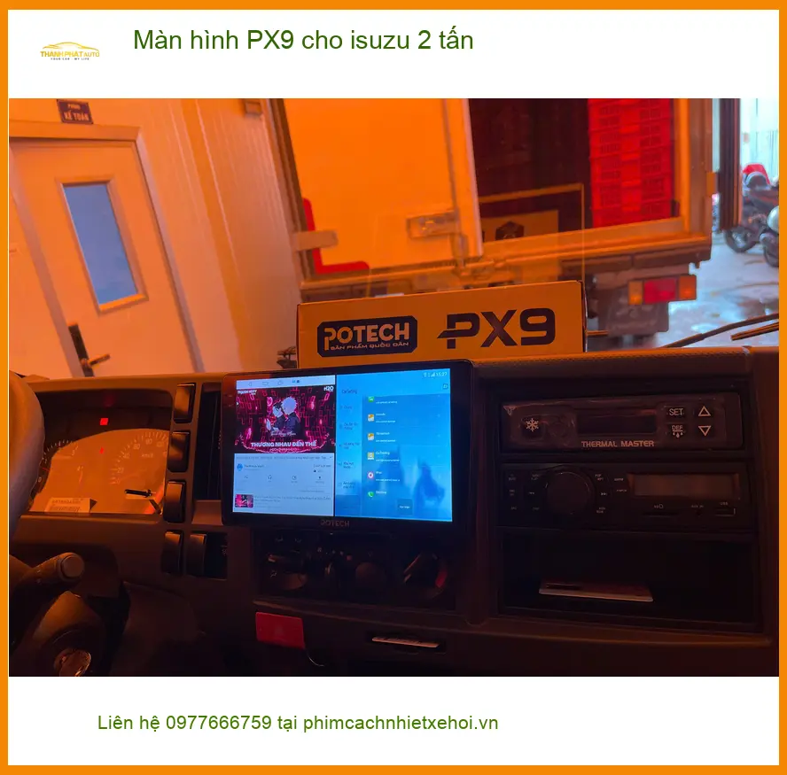 Anh Tùng lắp màn hình PX9 cho Isuzu 2 tấn tại Quận 9, cải thiện tiện ích lái xe ảnh thực tế 2