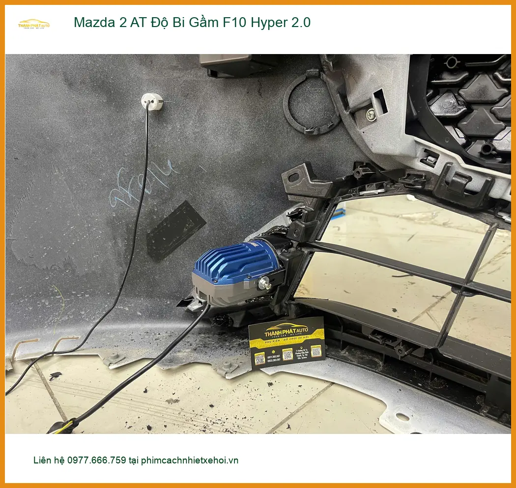 Anh Lân độ bi gầm F10 Hyper 2.0 cho Mazda 2 AT tại Quận 9 vì đèn zin yếu khi đi đêm ảnh thực tế 3