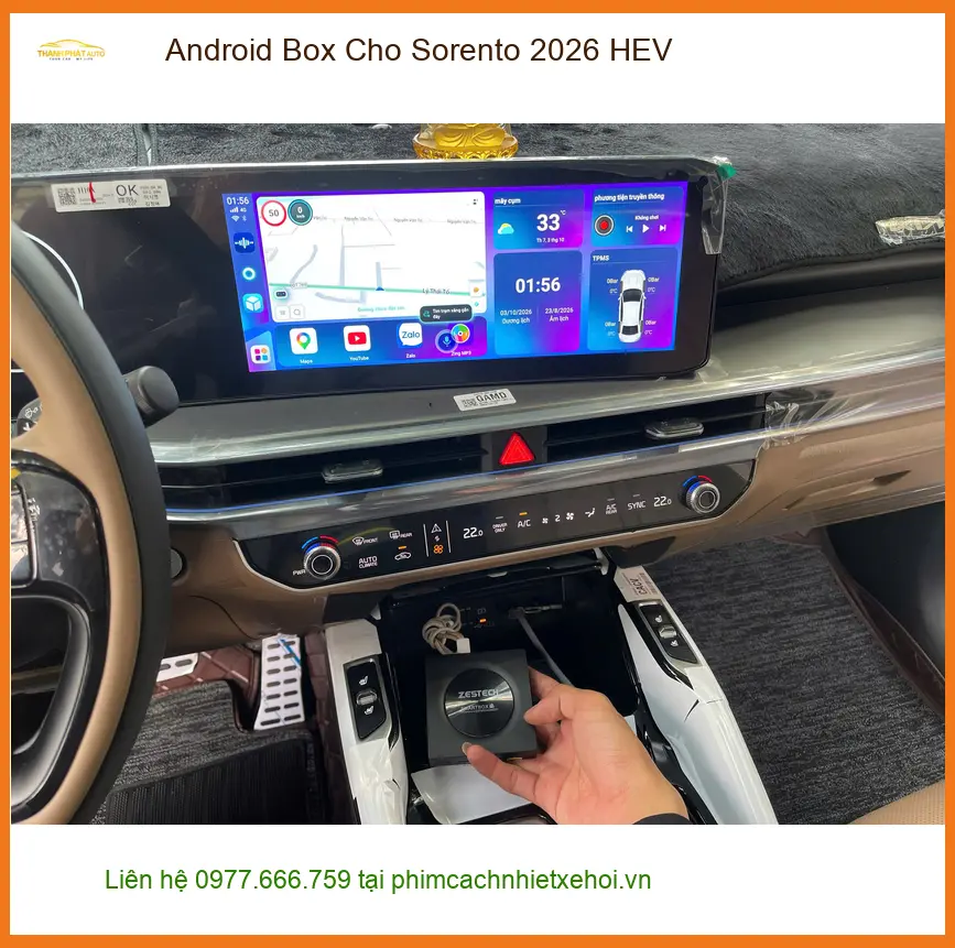Chị Lan Anh Lắp Android Box Cho Sorento 2026 HEV Tại Quận 9 Hiện Đại ảnh thực tế 2